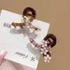 Presilha de Flor Doce de Alta Qualidade Leve Luxuosa Elegante para Meio Cabelo Pinça de Tubarão Nova Clip para Franja Queda de Cerejeira Acessório de Cabeça