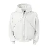 Diseño Retro Americano Nicho Remache Con Capucha Chaqueta Hombres Otoño Tendencia Marca Desconstruido Empalme Juventud Sudadera Cárdigan