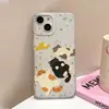 Gato tumbado y jugando, adecuado para funda de teléfono Apple 17, iPhone 16 Pro Max, nuevo 15, nicho 14, simple 13