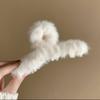 Presilha de Pelúcia Simples Grande para Cabelo Feminino Outono e Inverno Coreia do Sul Elegante Prendedor de Cabelo Múltiplas Placas Parte de Trás da Cabeça Presilha de Tubarão Acessórios para Cabelo