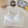 Camisola Sexy de Seda de Gelo com Costas Cruzadas e Detalhes em Látex para Mulheres, Top Tubo Picante de Verão para Meninas, Camada Base Versátil Sem Mangas