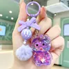 Mini Chaveiro de Gatinho Kt com Areia Líquida em Frasco de Óleo, Requintado Acessório de Bolsa Chaveiro de Areia Líquida Presente