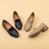 Zapatos de Mujer de Piel Suave Genuina con Punta 2025 Nuevos Versátiles Planos de Piel Poco Profundos Zapatos de Piel Suave Cómodos con Suela Suave Zapatos de Madre de Piel Suave