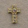 Kro Coração Cruz Liga Metálica Acessórios para Unhas Rosa Super Brilhante Cheio de Diamantes Prata Vintage Kro Coração Pedraria para Unhas Decoração Atacado