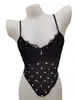 Design de Cruz Bolinhas Renda de Menina Quente Splicing Camisola Bainha de Menina Quente Design em Arco Colete Feminino Atacado 8706