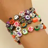 Lindo y Divertido Serie Nueva Europea y Americana Transfronteriza de Halloween Calabaza Fantasma Gato Pulsera de Arcilla Blanda Fantasma Maligno