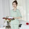 Artista de tatuajes de uñas, ropa de enfermera de belleza médica, traje con mangas de cuello en V, uniforme de centro de confinamiento de esteticista para salón de belleza, mujeres