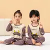 Conjunto de Ropa Interior de Algodón para Niños Ropa y Pantalones de Otoño para Niños Pijamas 100% Algodón para Niñas Pijamas para Niños Mayores Ropa Térmica de Algodón