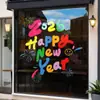 Adesivos Eletrostáticos para Porta de Vidro do Ano do Carneiro Dia de Ano Novo Feliz Ano Novo Decoração de Atmosfera para Janela de Shopping Center Decorações de Janela