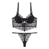 Conjunto de sujetador de encaje fino sexy estilo francés para mujer, minimiza los bustos grandes, previene la flacidez, lencería de talla grande