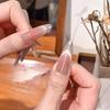 Arte de uñas semillas de melón con fondo plano forma de diamante joya mini flash blanco punta gota de agua Blanco pegamento cepillado simple ojo de gato