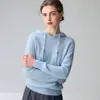 Suéter con capucha 100% cachemira pura, nuevo estilo otoño/invierno para mujer, corte holgado, versátil, cálido, de meter, cachemira roja y verde