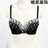 Bustier wrap-around mais vendido no AliExpress com franjas, strass e miçangas, adequado para apresentações de palco, com design sexy de decote V profundo e costas abertas
