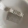 Peine de pelo versátil estilo coreano con lazo de lunares para mujer, dulce y elegante, peine para domar el cabello de la frente, pasador lateral, accesorio para el cabello