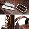 Couro Genuíno Masculino Reunião de Negócios Viagem de Negócios Pasta de Couro de Vaca de Primeira Camada Bolsa Simples para Laptop Bolsa de Ombro Único Transversal para Homens