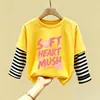 Camiseta de manga larga para niños, algodón puro, primavera y otoño, top interior para niñas, nuevo estilo 2026, top de dibujos animados para niñas, ropa de otoño