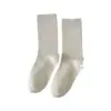 Calcetines de Rayas Verticales para Mujer Verano Delgados Versátiles Alto Valor Mori Sin Hueso Estudiante Antiolor Transpirables Calcetines de Tubo Medio Apilados
