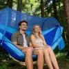 Rede de Descanso Anti-Mosquito Abertura Rápida Balanço Rede Mosquiteira de Nylon Estilo Camping ao Ar Livre Quintal Anti-Rasgo Tecido Paraquedas Duplo Anti-Capotamento