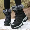Zapatos de Algodón de Gran Tamaño Transfronterizos Botas de Nieve para Mujer Botas de Invierno Cálidas de Media Caña Acolchadas con Terciopelo Botas de Senderismo para Exteriores del Noreste