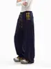 Moda de Comercio Exterior 2025 Otoño Nuevo Pantalones Holgados de Pierna Ancha con Empalme de Cuadros en Contraste y Caída Relajada