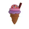 Suministro exclusivo transfronterizo de puntas de bolígrafo serie helado de PVC, tapas de bolígrafo, accesorios de papelería de goma blanda 3D de cono de helado desde la fábrica de origen