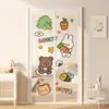Cortina de Porta Antimosquito Desenho Animado com Autoaderência Magnética, Novo Modelo 2026 para o Verão, Cortina de Porta de Tela para Quarto Infantil com Fita Mágica Cortina Divisória Autoadesiva