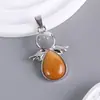 Colgante de Cristal de Piedra Natural Transfronterizo Europeo y Americano Alas de Ángel Collar con Colgante de Ángel Colgante Texturizado en Forma de Gota de Agua Venta al por Mayor