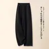 Pantalones de Pierna Ancha de Moda para Mujer Invierno Cintura Alta Sueltos Pantalones Rectos Estrechos para Dama Pantalones Casuales de Lana Versátiles Adelgazantes