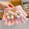 Luvas de Meio Dedo para Bebê Outono e Inverno Bebê Quente Dobráveis Tricô com Dedos de Fora Menina Dedo Desenho Animado 2024 Novo