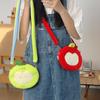 Ventilador de Gato Bolso de Mano de Manzana Peluche Lindo Versátil Bolso Cruzado Manzana Verde Bolso de Hombro Ins Corazón de Niña Original