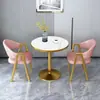 Conjunto de mesa e cadeiras de negociação estilo nórdico para recepção e convidados, design simples para espaços pequenos, adequado para lojas de milk tea, escritórios de vendas, varandas e refeições casuais