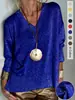 Suéter Transfronteiriço com um Toque Europeu e Americano de Alto Padrão, Blusa de Tricô Casual Simples Solta com Decote V Feminina, Novo Comércio Exterior Tamanho Plus