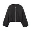 Comercio electrónico transfronterizo de AliExpress: Moda femenina europea y americana, la nueva colección otoño/invierno de ZA, cuello redondo, suave, chaqueta bomber corta
