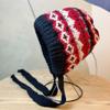 Chapéu de malha estilo Fairisland para crianças, chapéu de balaclava vintage de inverno, bolsa, chapéu, proteção de orelha quente, chapéu de lã, maré