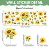 Festival de Abejas de Primavera y Verano Decoración de Pared para el Hogar Pegatinas de Pared PVC Autoadhesivo Planta de Girasol Flor Pegatinas para Niños