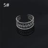Anillo Ajustable de Acero Inoxidable con Flor, Hoja, Hoja de Arce, Apertura, Anillo para Dedo de Acero de Titanio, Accesorios de Mano Personalizados para Hombres y Mujeres