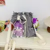Bolsa de Ombro Transversal de Grande Capacidade de Verão para Mulheres 2025 Nova Bolsa Fofa Estilo Preppy de Cordão Bolsa de Dor