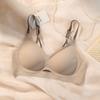 Ropa interior de verano sin costuras para mujer, pecho pequeño, fino, fruncido, sin aros de acero, antiflacidez, sensación de frescura, bonito sujetador para la espalda.