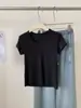 Camiseta Retro de Tencel Adelgazante y Blanqueadora para Mujer, Nuevo Estilo de Verano, Suave y Amigable con la Piel, Escote Redondo de Doble Costura, Manga Corta