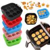 Suministro Exclusivo Transfronterizo de Juego de Bandejas de Silicona para Freidora de Aire, Bandeja para Hornear de Grado Alimenticio, Herramientas Especiales para Hornear Resistentes a Altas Temperaturas