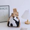 Bolso de mujer con diseño de panda de dibujos animados, bolso de punto a juego, bolso de muñeca, bolso de hombro, bolso de mano
