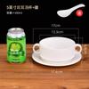 Atacado Tigela de Sopa Binaural Simples Branco Puro Xícara de Sopa com Tampa Tigela para Sopa Tigela para Assar Cerâmica Utensílios de Mesa Tigela para Mingau de Café da Manhã Tigela para Sobremesa