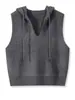 Chaleco de Punto con Capucha para Mujer 2026 Primavera, Otoño e Invierno Nuevo Estilo Chaleco Exterior Holgado Chaqueta sin Mangas de Lana Pura Moderna