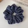 Lazo para el pelo de punto de lana con rayas diagonales en bloque de color, elegante y versátil, de alta gama, con textura, para Otoño/Invierno, accesorio para el pelo tipo anillo de intestino grueso