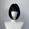 Peluca corta recta de moda más vendida en AliExpress con flequillo de aire, estilo BOBO, peluca completa con red de rosa, de una fábrica de buena reputación
