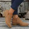 Botas Martin casuales de cuero con cremallera, punta fina, suela gruesa, adelgazantes, modernas y elegantes, moda popular de exportación, botas de cuero de talla grande europeas y americanas para mujer, color liso