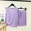 Conjunto de dos piezas para mujer: top sin mangas de modal con volantes y cuello en V y shorts de cintura alta, conjunto de ropa de estar informal holgado talla grande