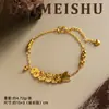 Novo Moda Retrô Exquisito Versátil Temperamento Ouro Gelo Triturado Moeda Cuia Pulseira Luxo Leve Joias de Alto Padrão