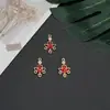 Colgante Doble de Zircón Rojo con Patrón Retro de Conservación de Color de Alta Gama Vintage Accesorios para Pasador de Cabello Estilo Chino Hanfu Pendientes Hechos a Mano para DIY