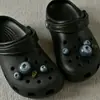 Charms decorativos 3D populares para sapatos removíveis DIY para tamancos: beringela, coco, cereja, morango chaveiros para sapatos